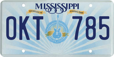 MS license plate OKT785