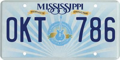 MS license plate OKT786