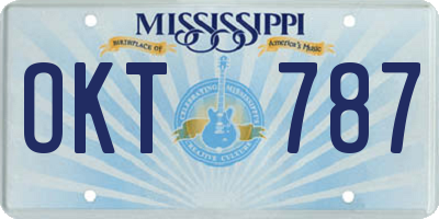 MS license plate OKT787