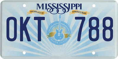 MS license plate OKT788