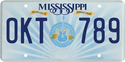 MS license plate OKT789