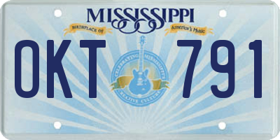MS license plate OKT791