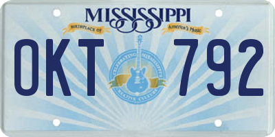 MS license plate OKT792