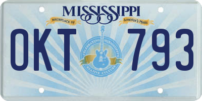 MS license plate OKT793
