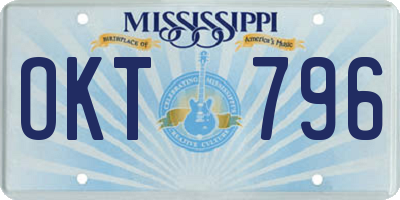 MS license plate OKT796