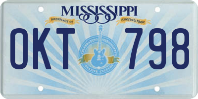 MS license plate OKT798