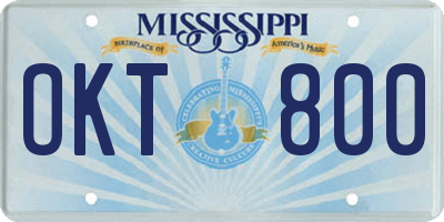 MS license plate OKT800