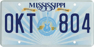 MS license plate OKT804
