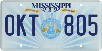 MS license plate OKT805