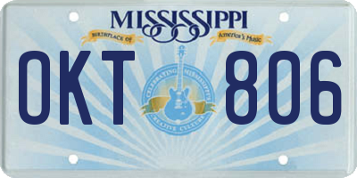 MS license plate OKT806