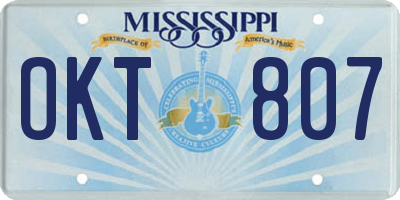 MS license plate OKT807