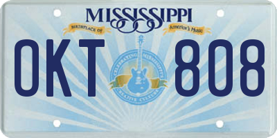 MS license plate OKT808