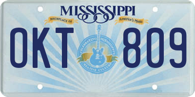 MS license plate OKT809