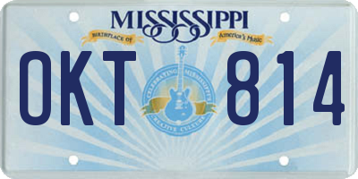 MS license plate OKT814
