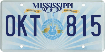 MS license plate OKT815