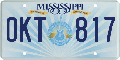 MS license plate OKT817