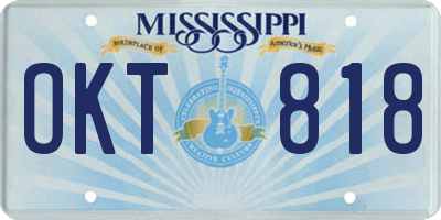 MS license plate OKT818