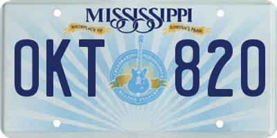 MS license plate OKT820
