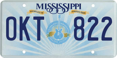 MS license plate OKT822