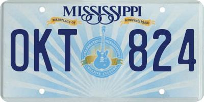 MS license plate OKT824