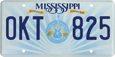 MS license plate OKT825