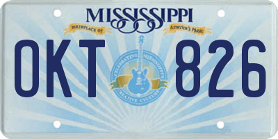 MS license plate OKT826