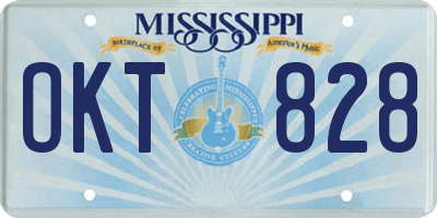 MS license plate OKT828