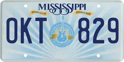 MS license plate OKT829
