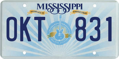 MS license plate OKT831