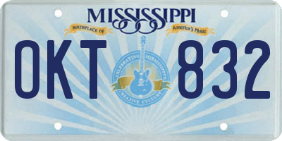MS license plate OKT832