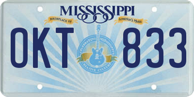 MS license plate OKT833
