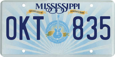 MS license plate OKT835