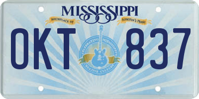 MS license plate OKT837