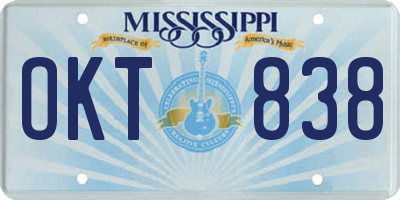 MS license plate OKT838