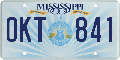MS license plate OKT841
