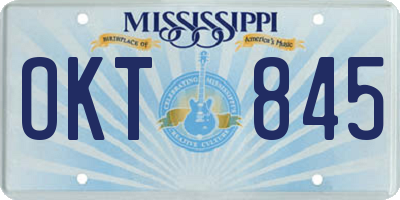 MS license plate OKT845