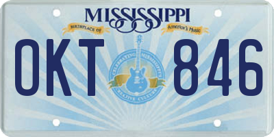 MS license plate OKT846