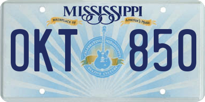 MS license plate OKT850