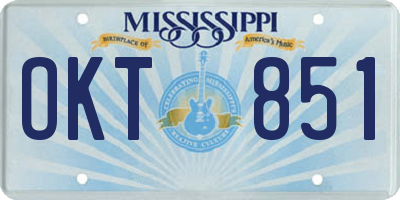 MS license plate OKT851