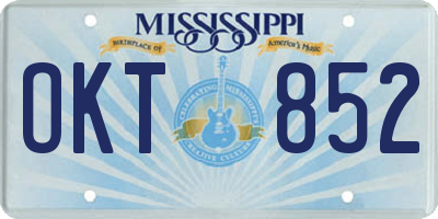 MS license plate OKT852