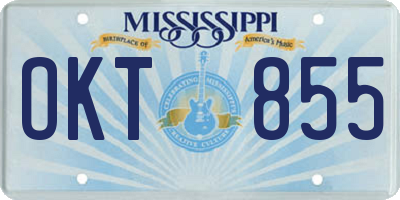 MS license plate OKT855
