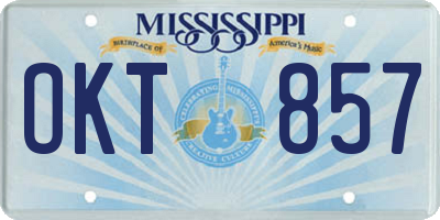 MS license plate OKT857
