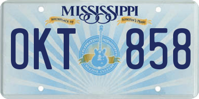 MS license plate OKT858