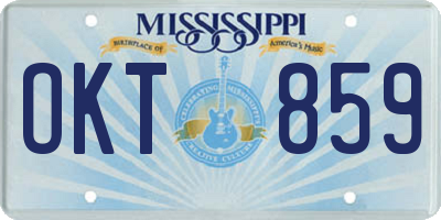 MS license plate OKT859
