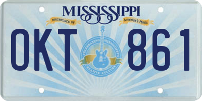 MS license plate OKT861