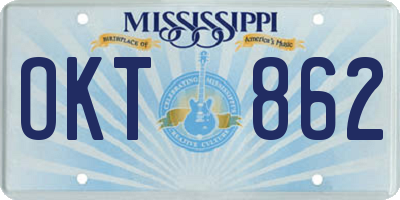 MS license plate OKT862