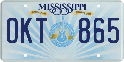 MS license plate OKT865