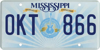 MS license plate OKT866