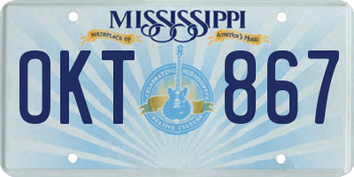 MS license plate OKT867