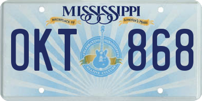 MS license plate OKT868